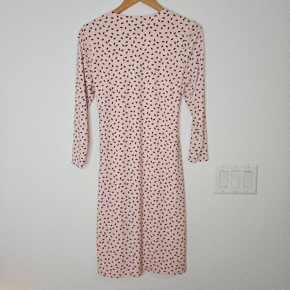 Anne Klein Pink Polka Dot Wrap Dress, Womens Size Small - Picture 4 of 8